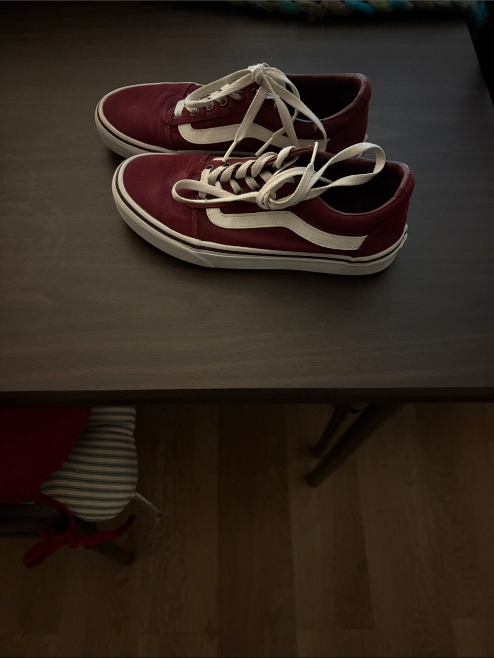 Vans Old Skool Sneakers, Maroon and White